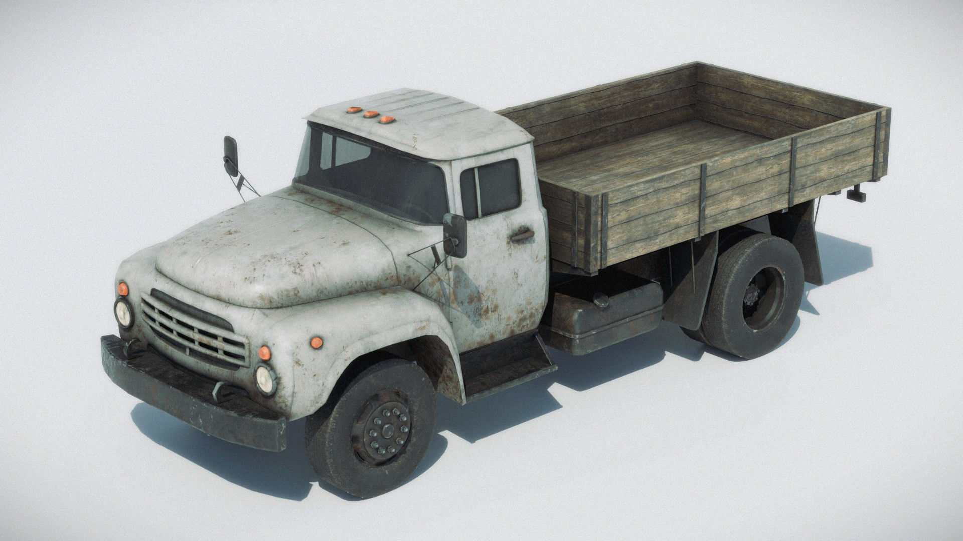Rusty Old Soviet Truck Low-poly 3D model_9