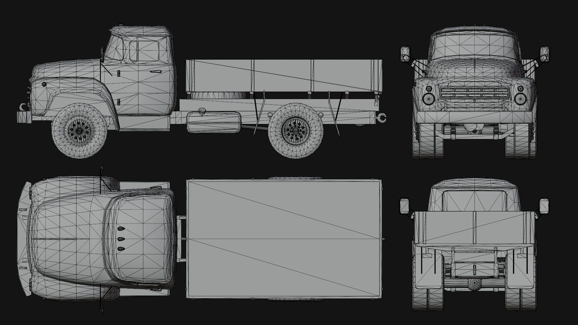 Rusty Old Soviet Truck Low-poly 3D model_7