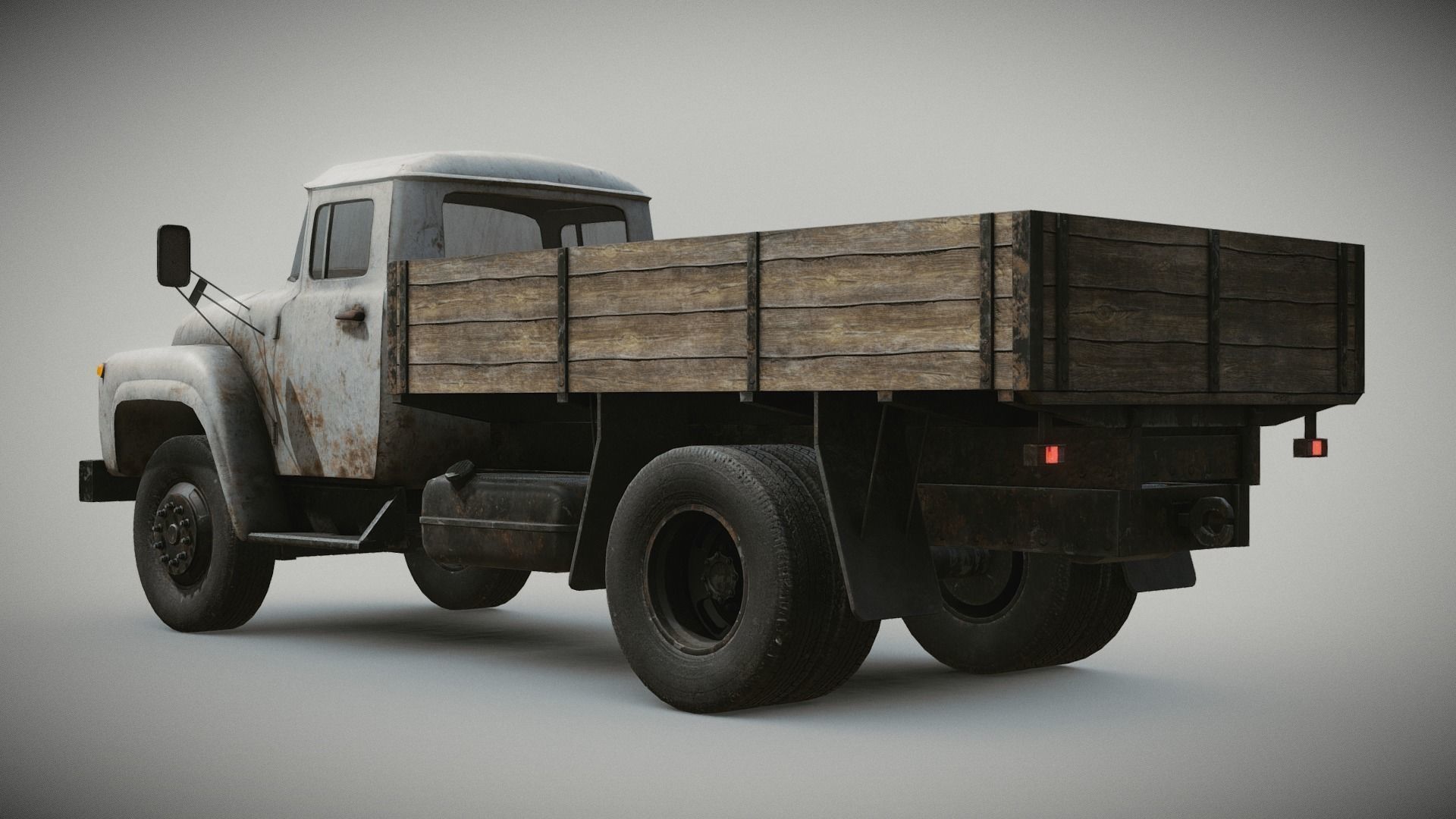 Rusty Old Soviet Truck Low-poly 3D model_19