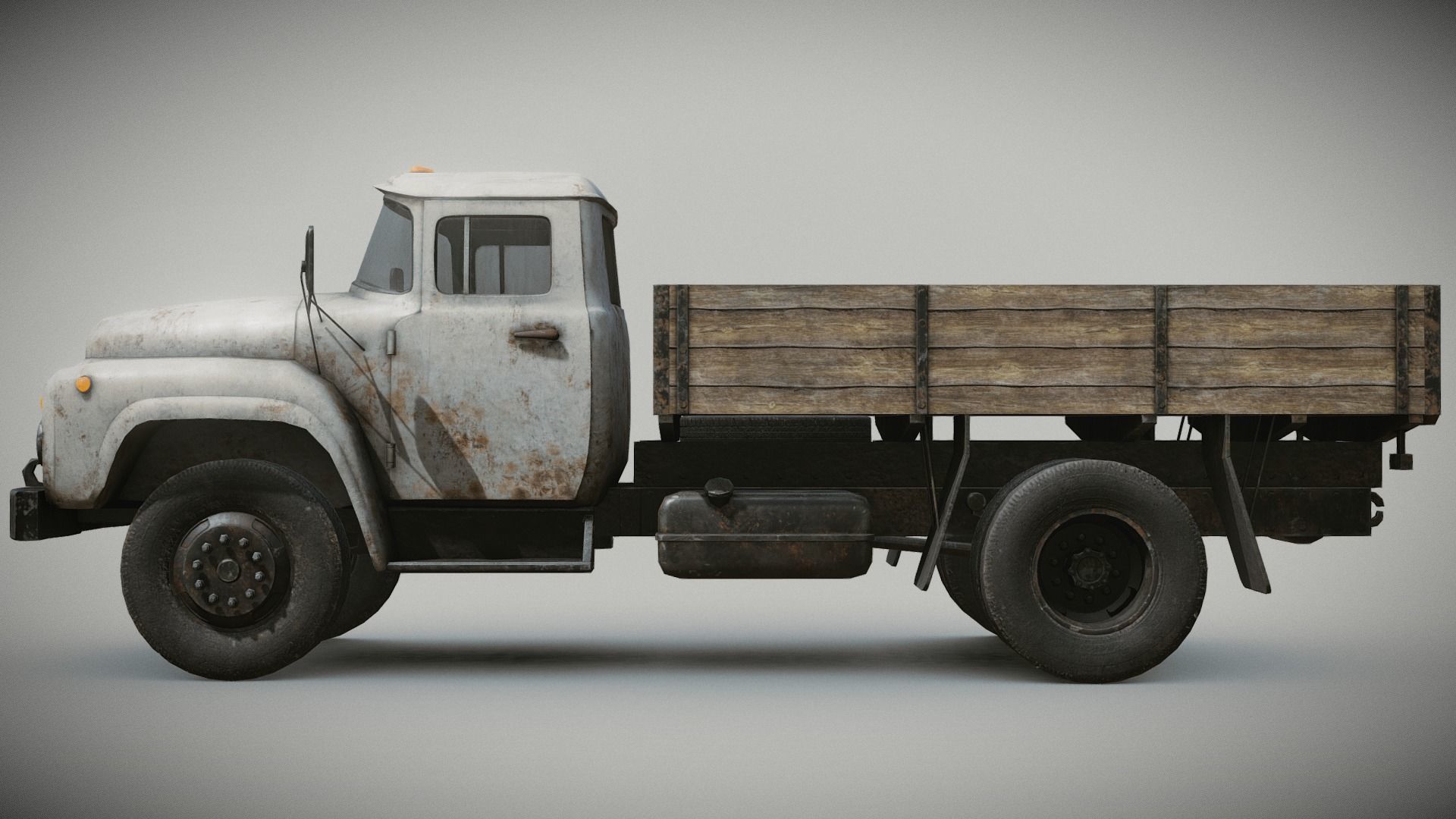Rusty Old Soviet Truck Low-poly 3D model_20