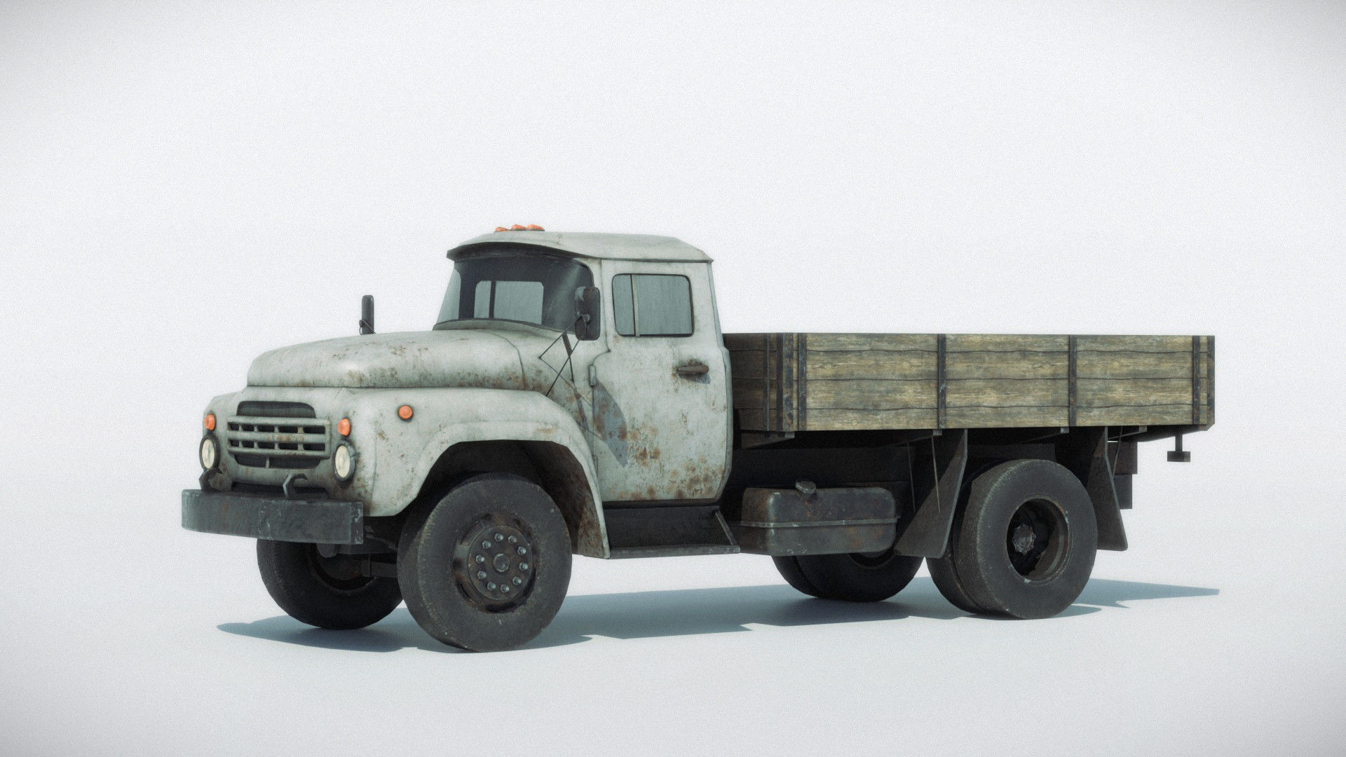 Rusty Old Soviet Truck Low-poly 3D model_12