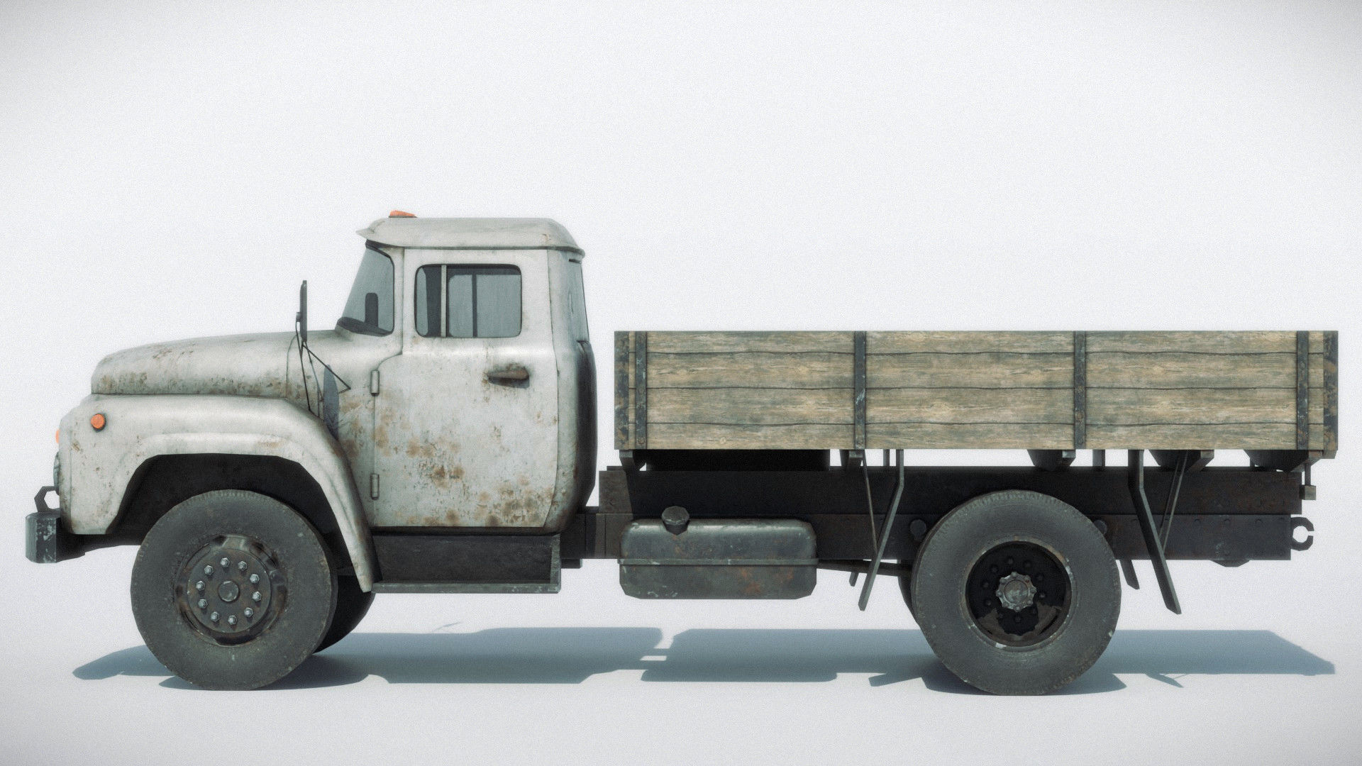 Rusty Old Soviet Truck Low-poly 3D model_13