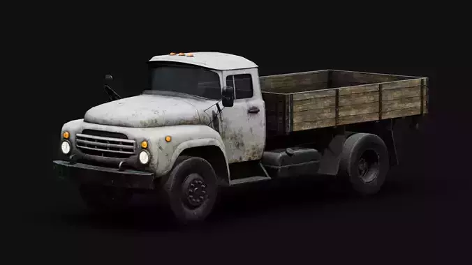 Rusty Old Soviet Truck Low-poly 3D model