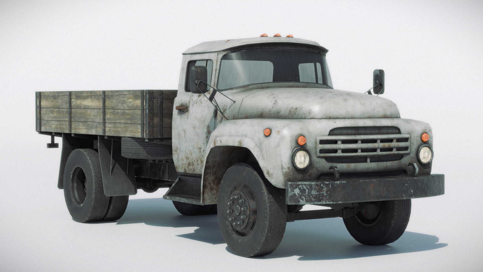 Rusty Old Soviet Truck Low-poly 3D model_8