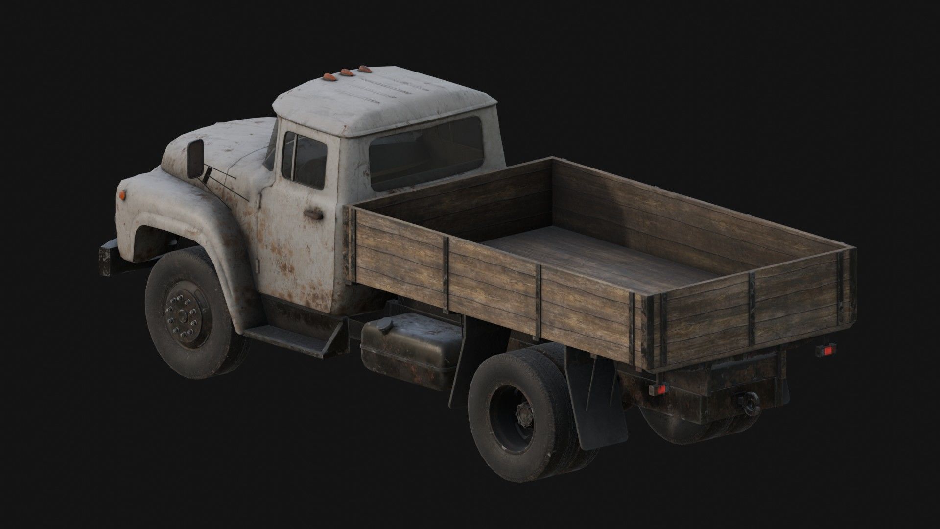 Rusty Old Soviet Truck Low-poly 3D model_3