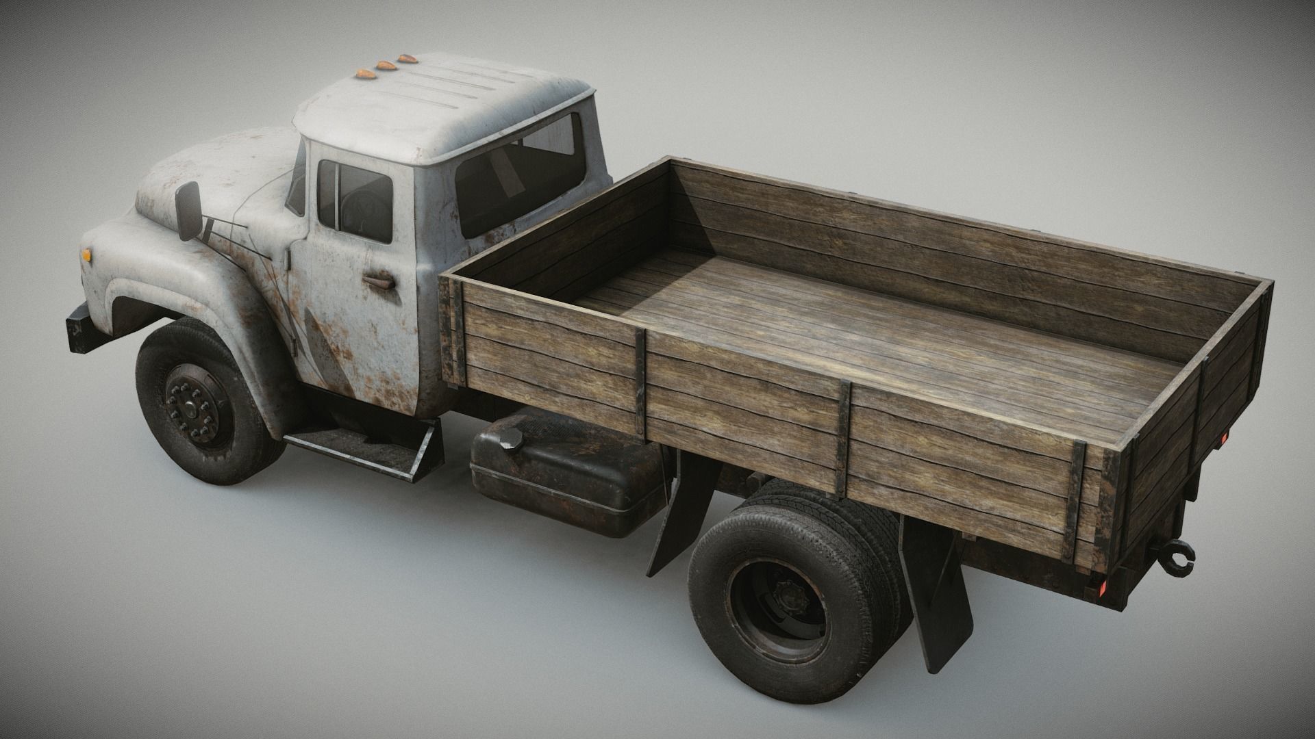 Rusty Old Soviet Truck Low-poly 3D model_22