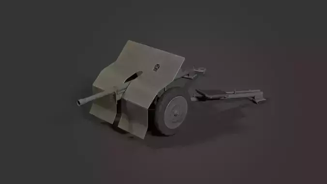 Bofors 37mm Low-poly 3D model