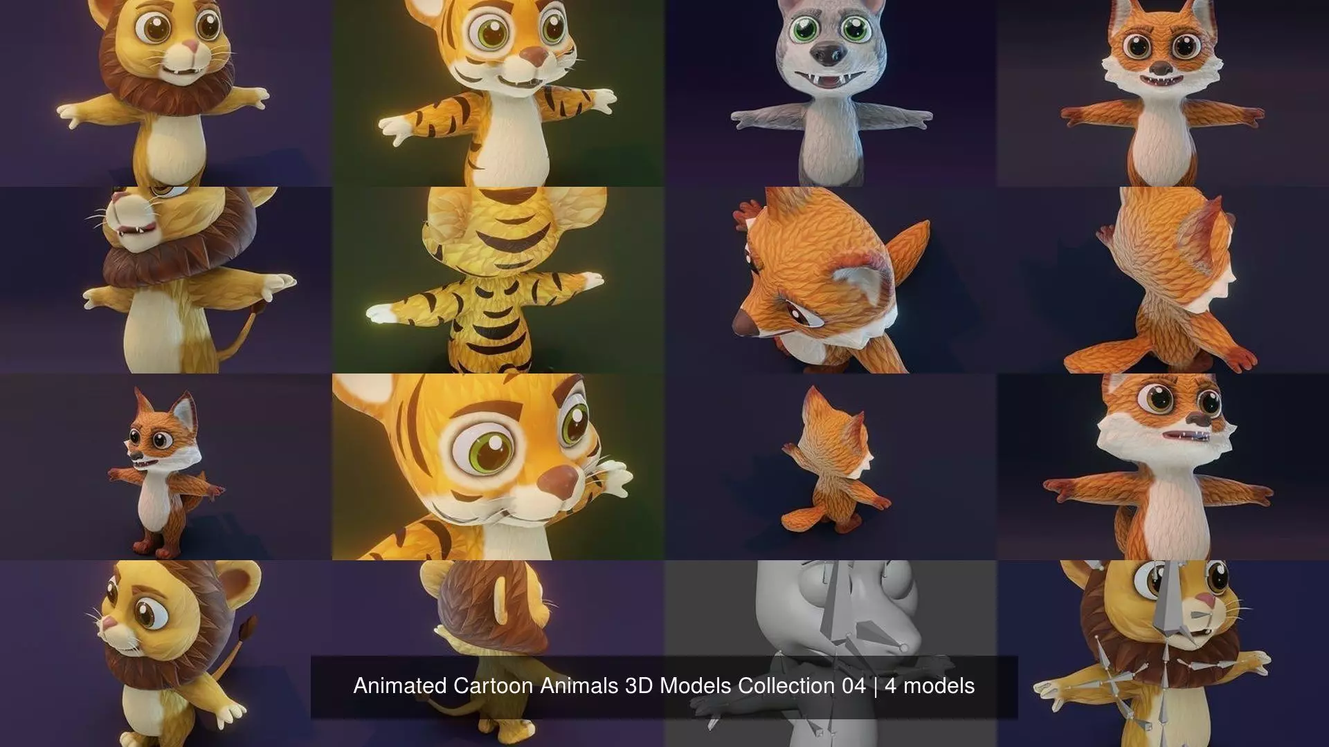 Animated Cartoon Animals 3D Models Collection 04 _5