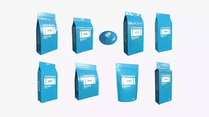 09 Coffee Bags Mock Up Collection - Blank Templates 
