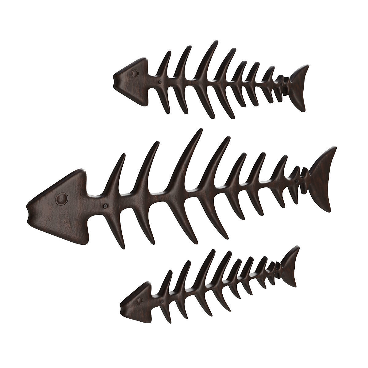 Fish Sceleton Low-poly 3D model_2
