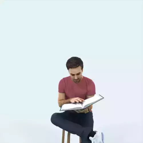 Flow 13L Reading a Book Sitting Casual Man Student