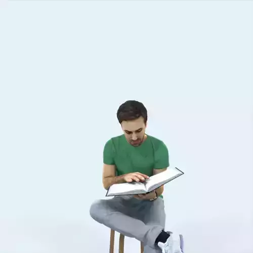 Flow 13H Reading a Book Sitting Casual Man Student