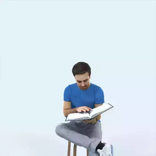 Flow 13G Reading a Book Sitting Casual Man Student