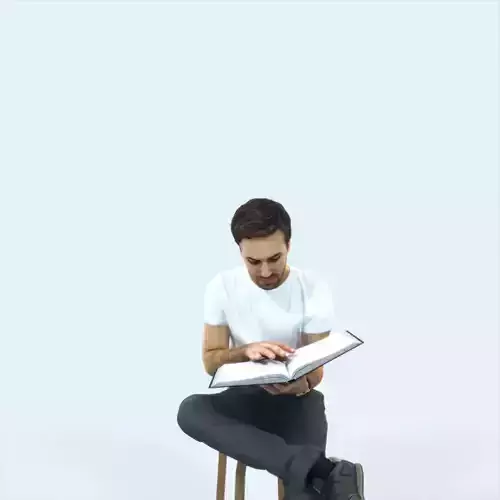 Flow 13D Reading a Book Sitting Casual Man Student