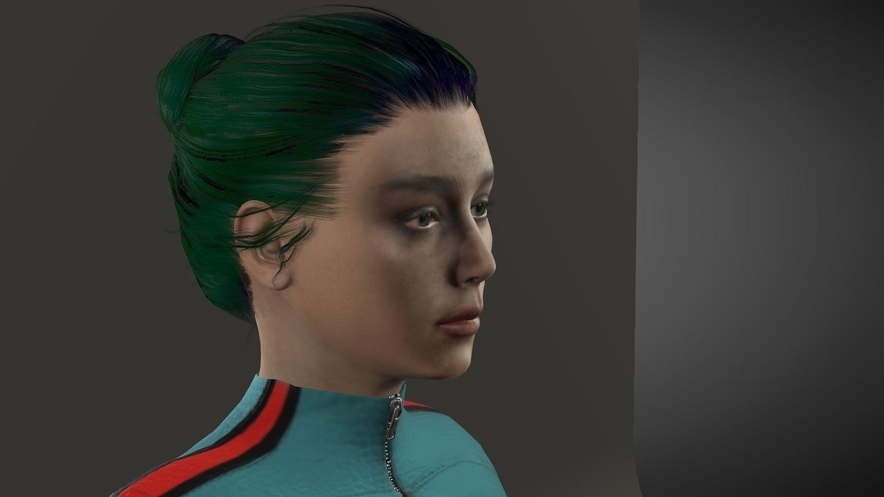 Emilia Clarke Low-poly 3D model_10