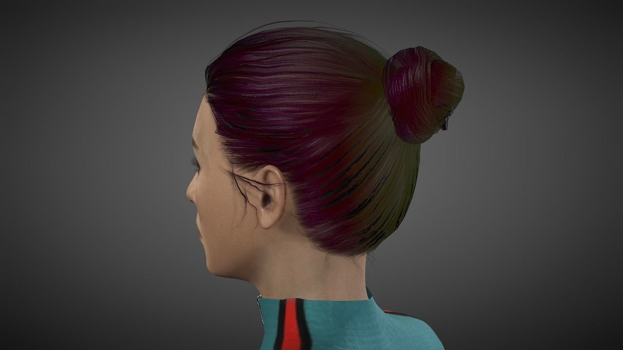 Emilia Clarke Low-poly 3D model_23