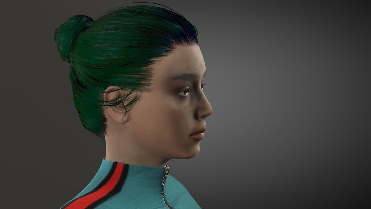 Emilia Clarke Low-poly 3D model_11