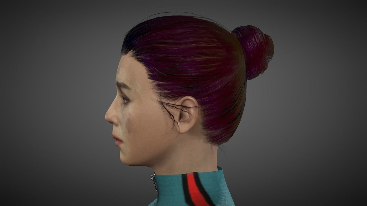 Emilia Clarke Low-poly 3D model_25