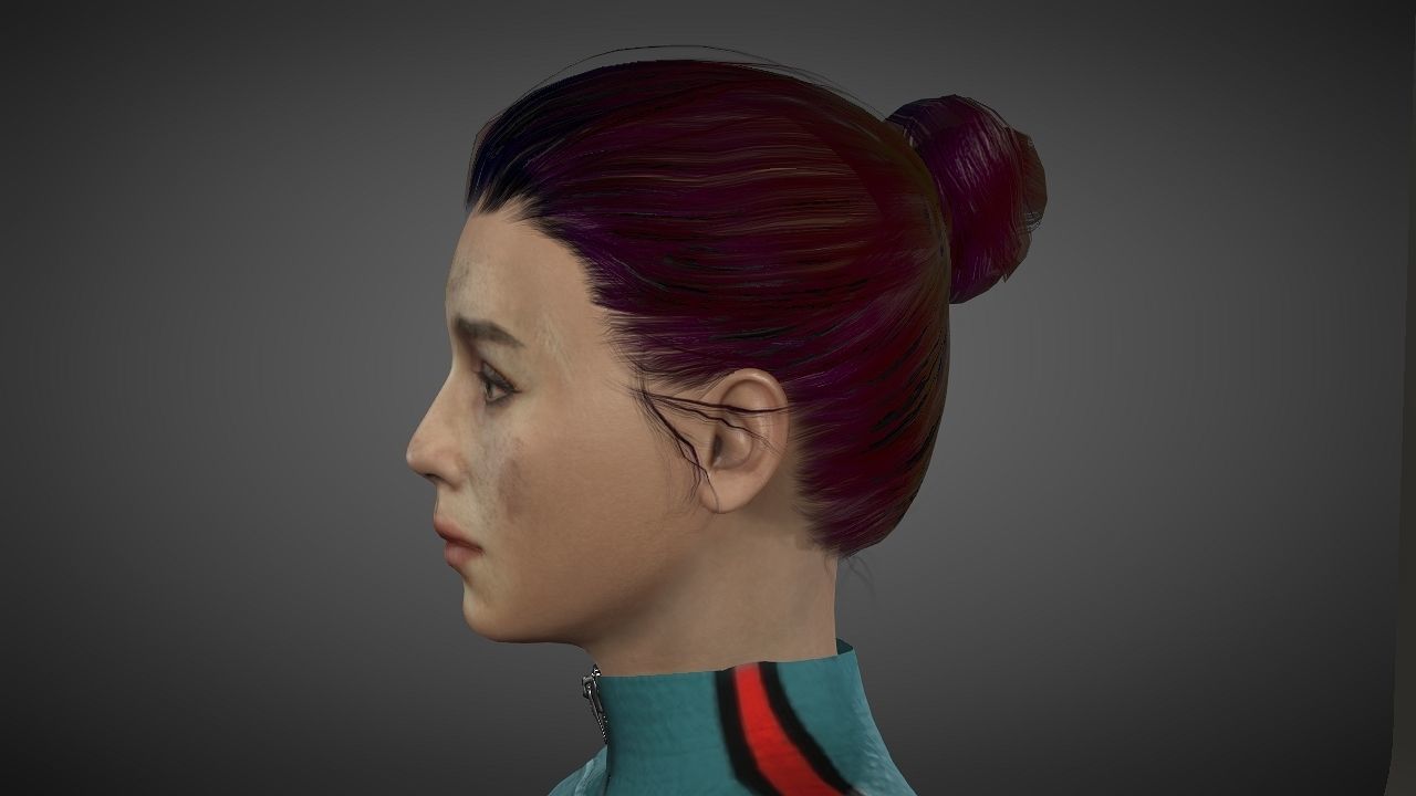 Emilia Clarke Low-poly 3D model_26