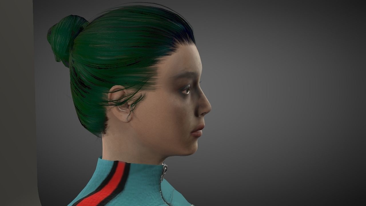 Emilia Clarke Low-poly 3D model_12