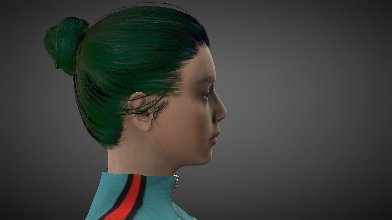 Emilia Clarke Low-poly 3D model_14