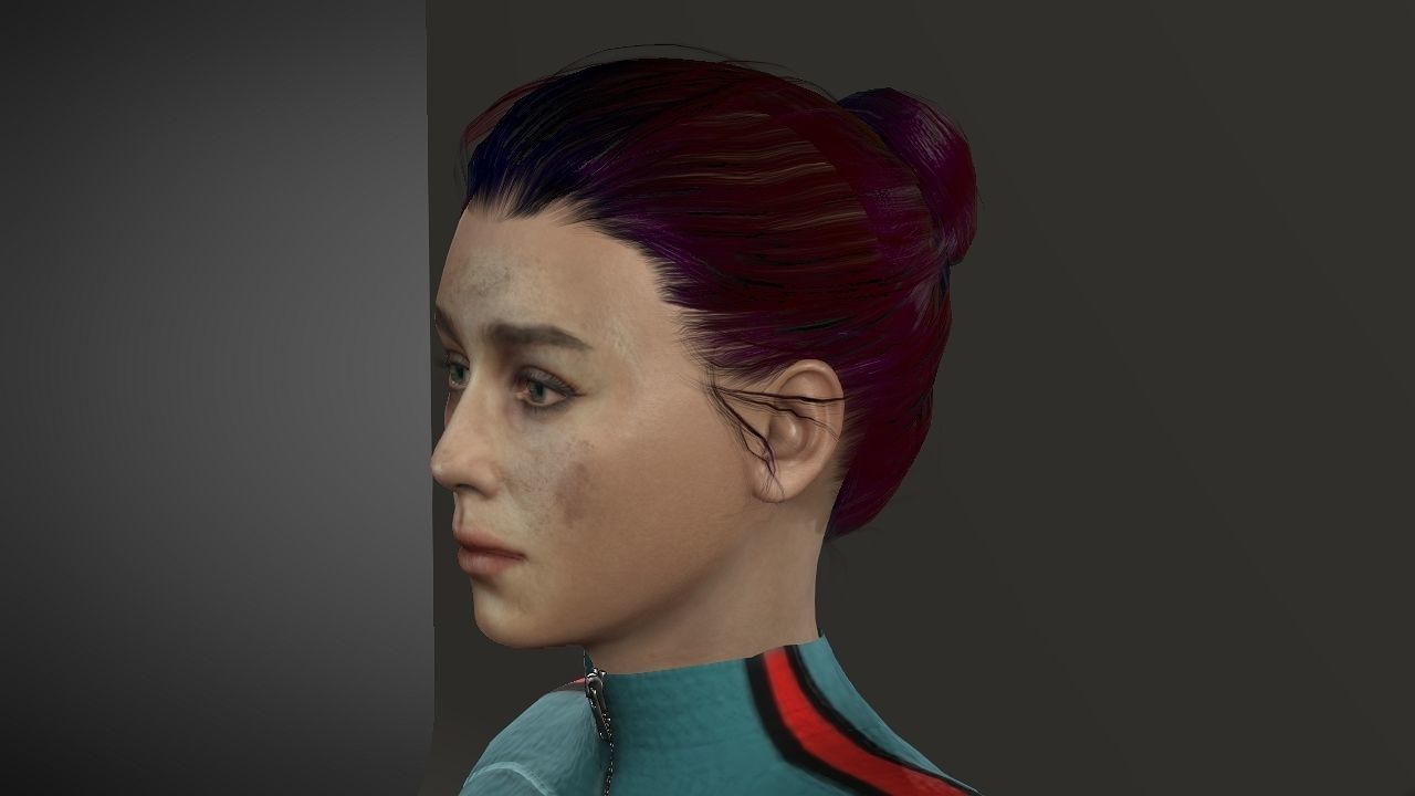 Emilia Clarke Low-poly 3D model_28