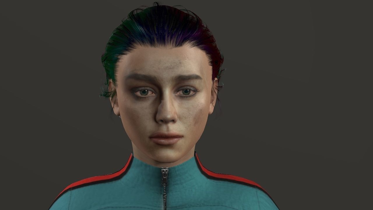 Emilia Clarke Low-poly 3D model_6