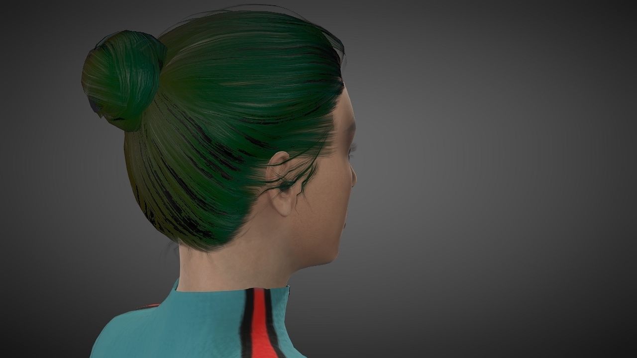 Emilia Clarke Low-poly 3D model_17