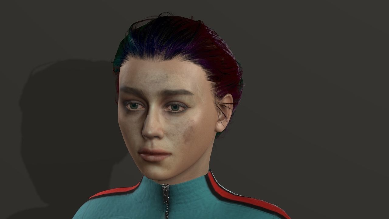 Emilia Clarke Low-poly 3D model_32