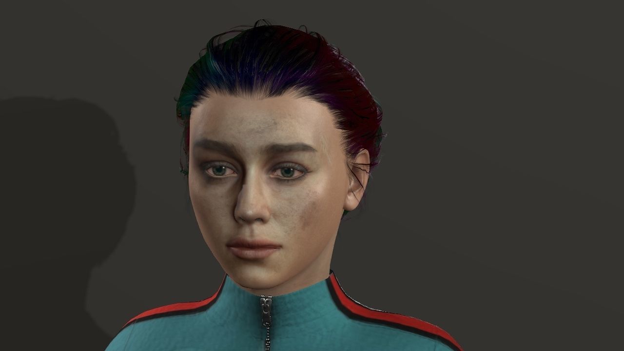 Emilia Clarke Low-poly 3D model_33