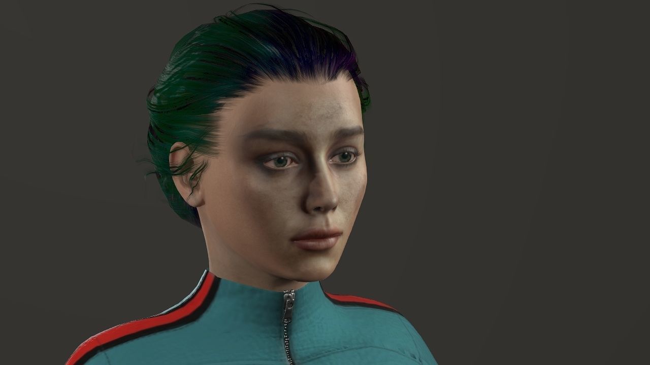 Emilia Clarke Low-poly 3D model_8