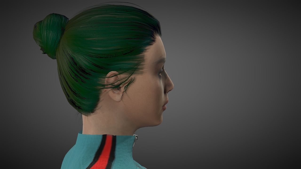 Emilia Clarke Low-poly 3D model_15