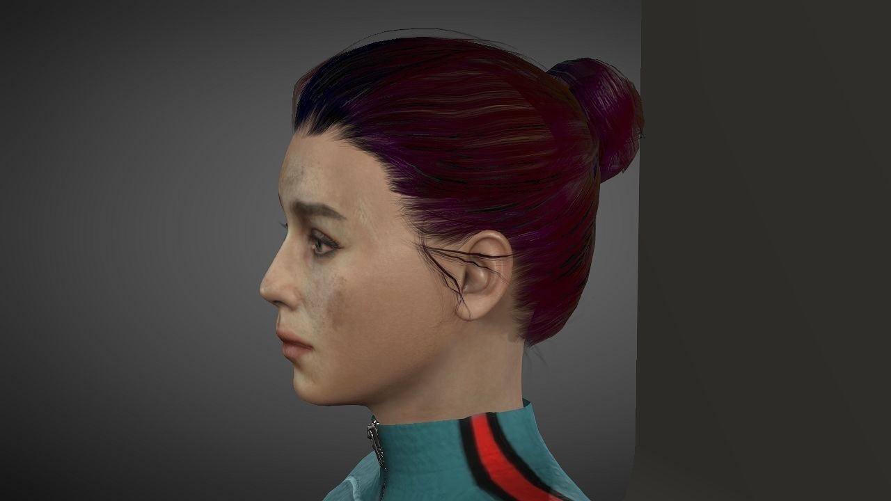 Emilia Clarke Low-poly 3D model_27