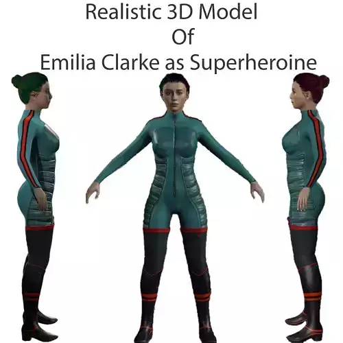 Emilia Clarke Low-poly 3D model