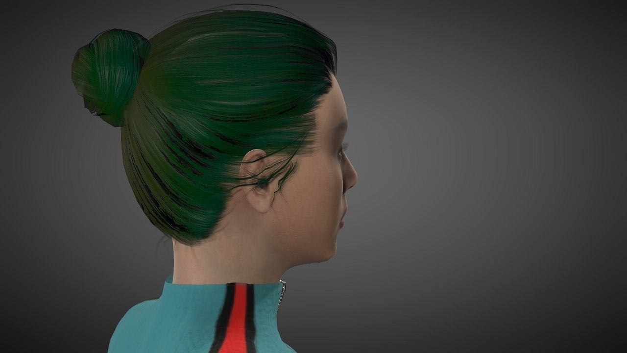 Emilia Clarke Low-poly 3D model_16