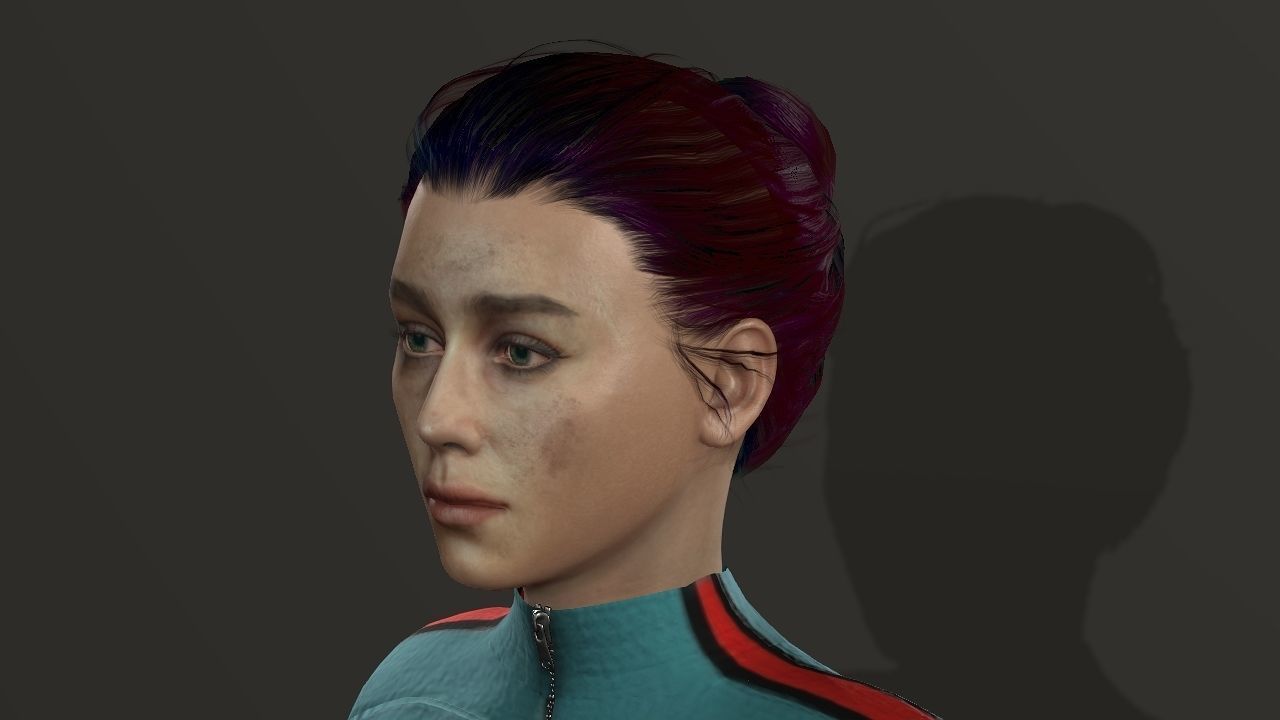 Emilia Clarke Low-poly 3D model_29