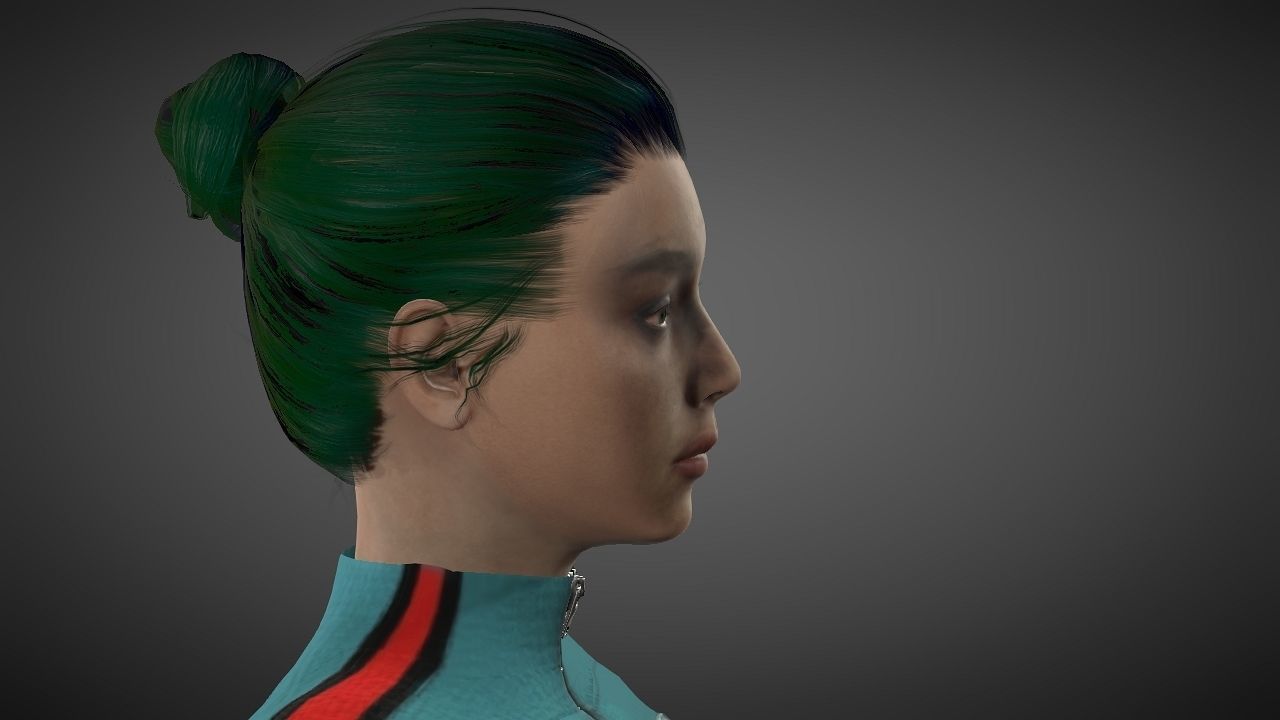 Emilia Clarke Low-poly 3D model_13