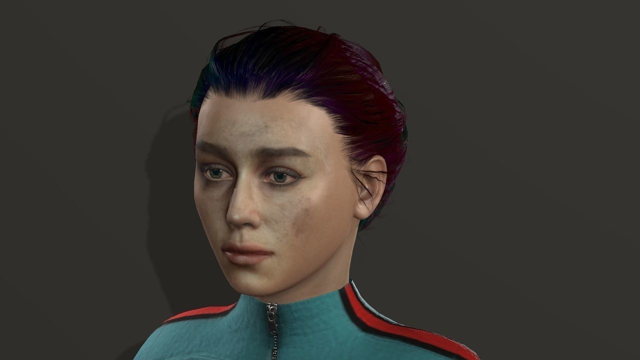 Emilia Clarke Low-poly 3D model_31