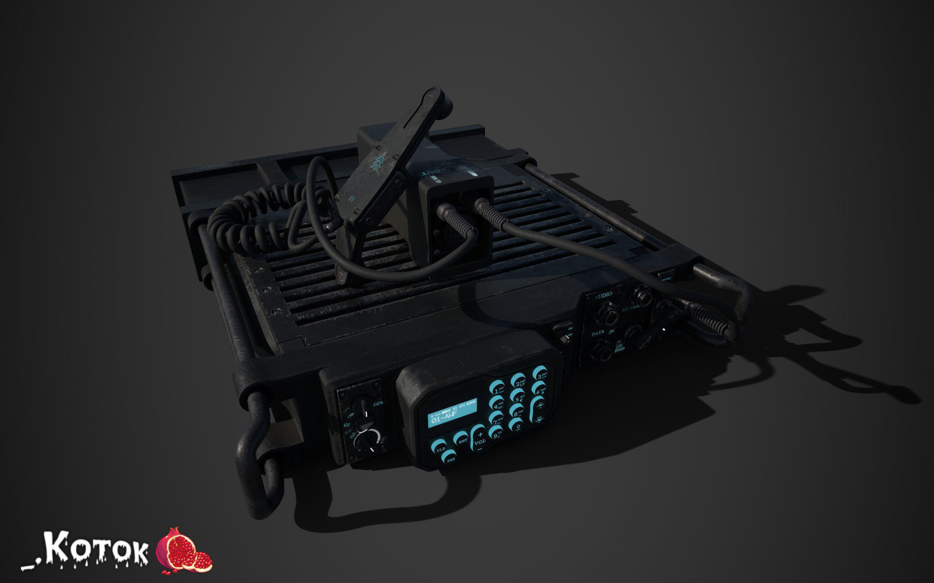 Military Radio Low-poly 3D model_14