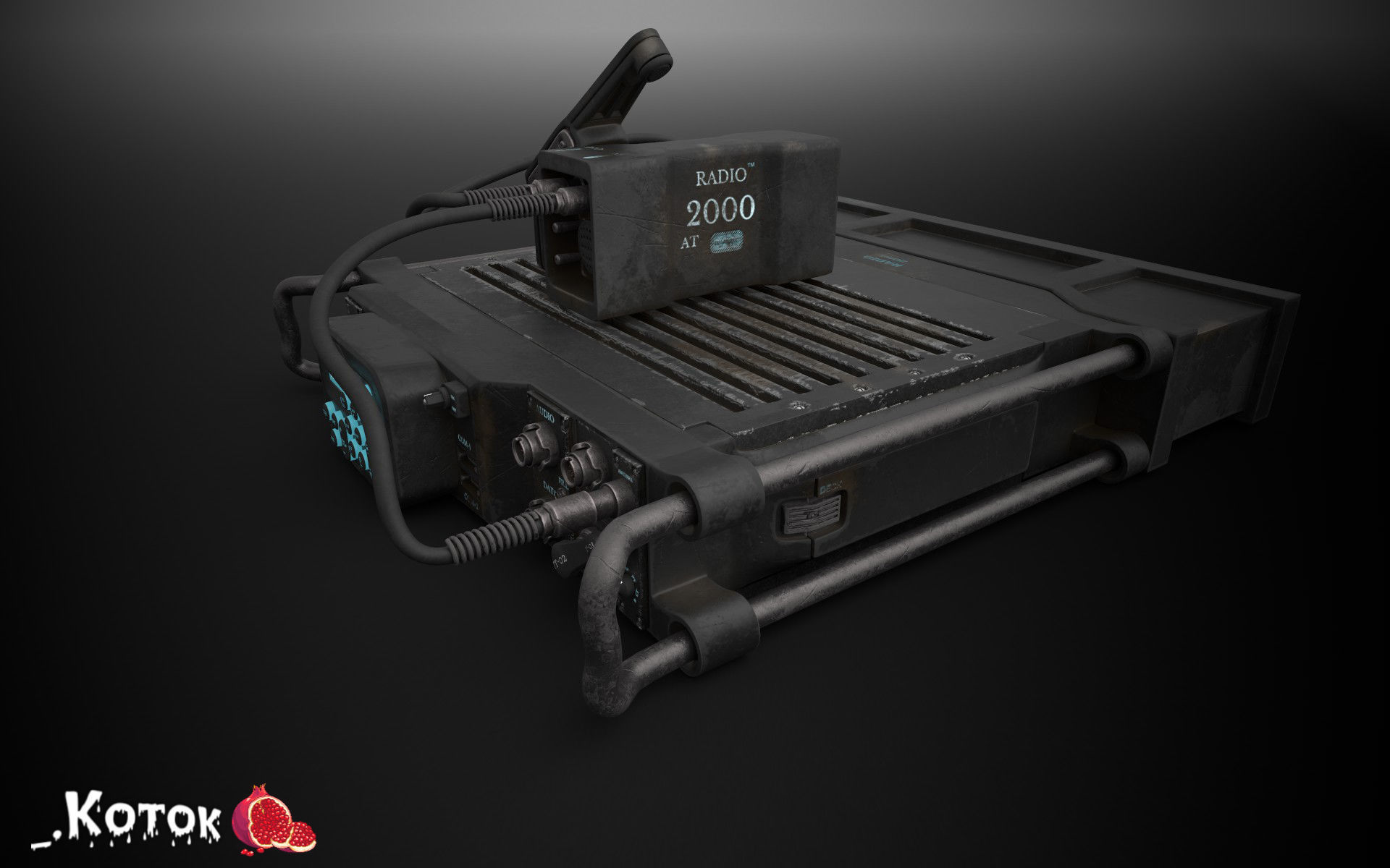 Military Radio Low-poly 3D model_1