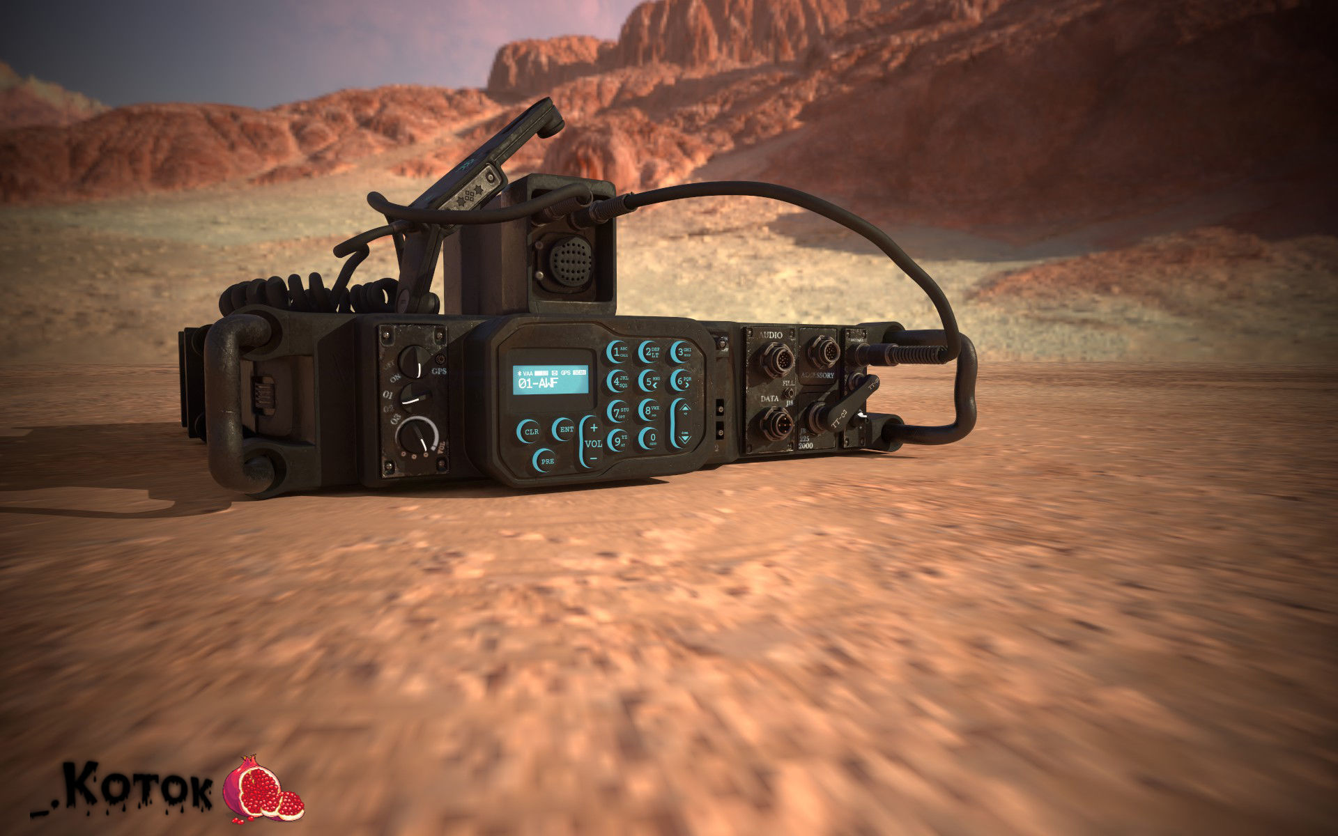 Military Radio Low-poly 3D model_8