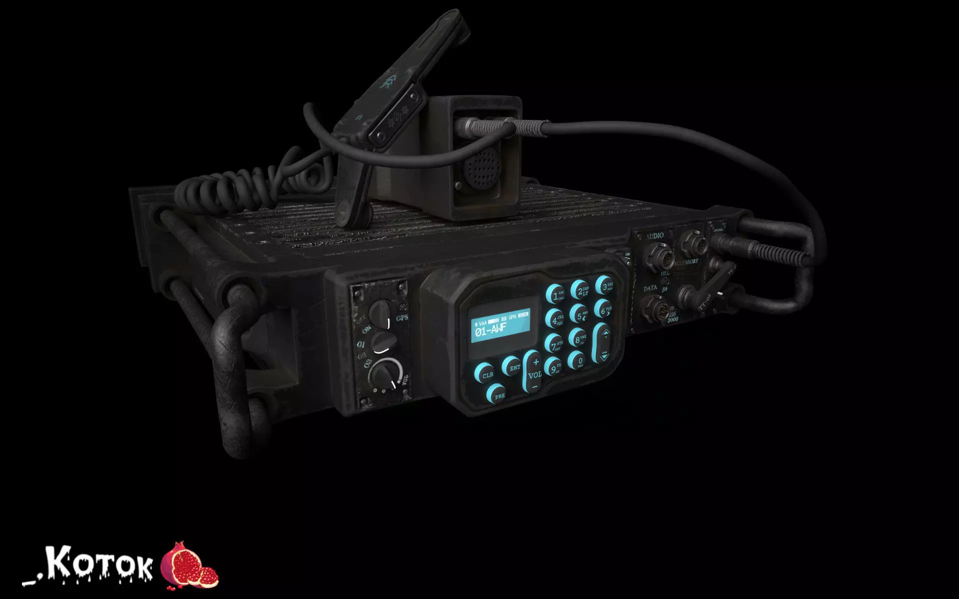 Military Radio Low-poly 3D model_0