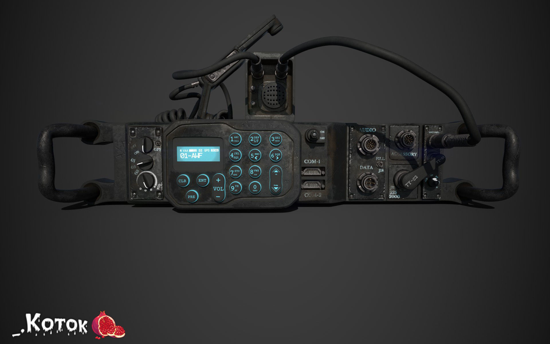 Military Radio Low-poly 3D model_12
