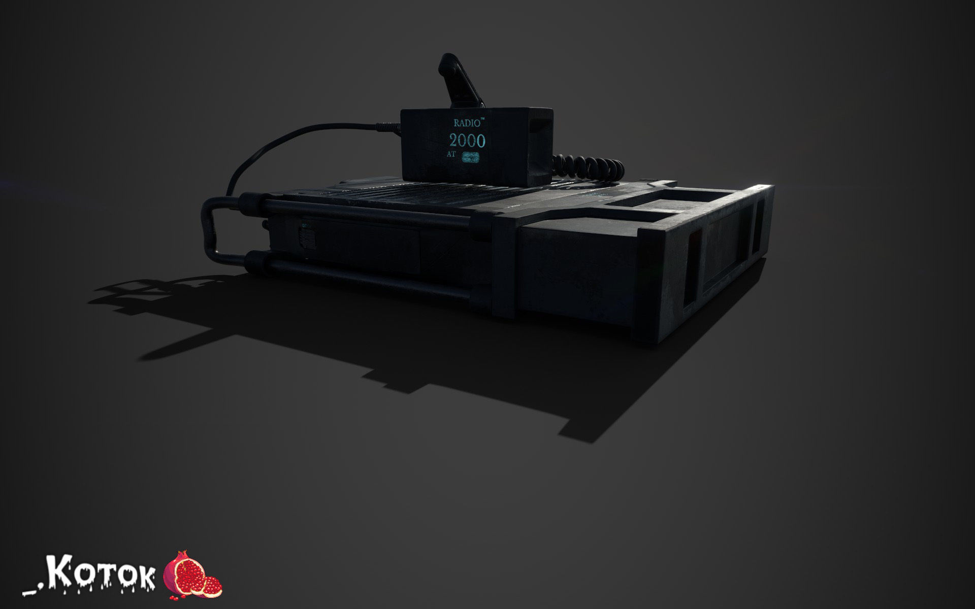 Military Radio Low-poly 3D model_3