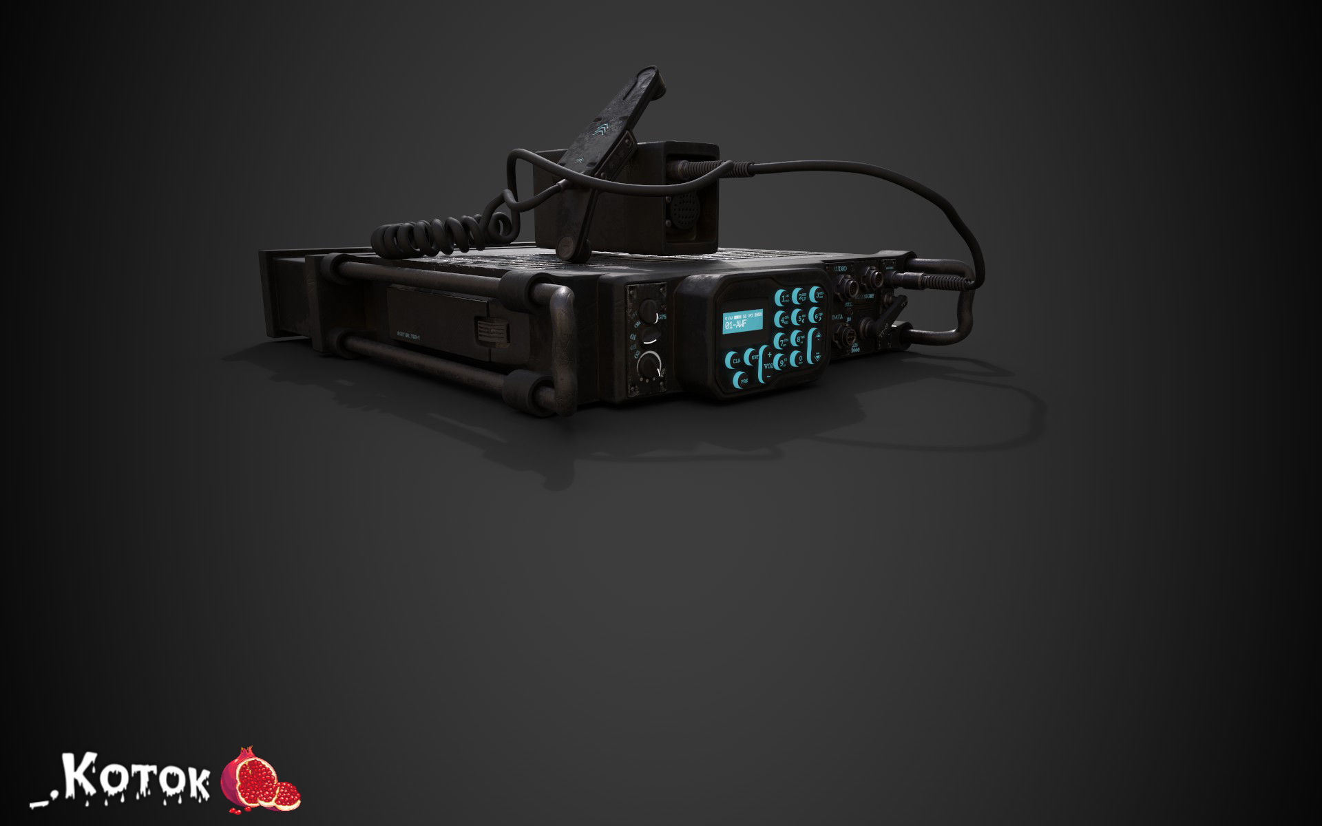 Military Radio Low-poly 3D model_11