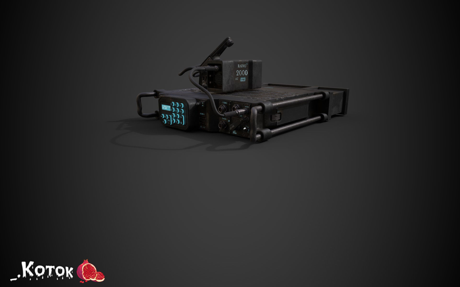 Military Radio Low-poly 3D model_10