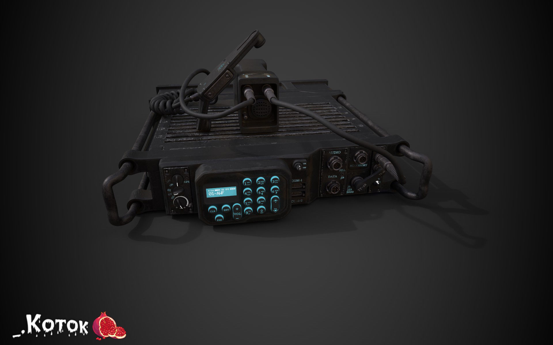 Military Radio Low-poly 3D model_9