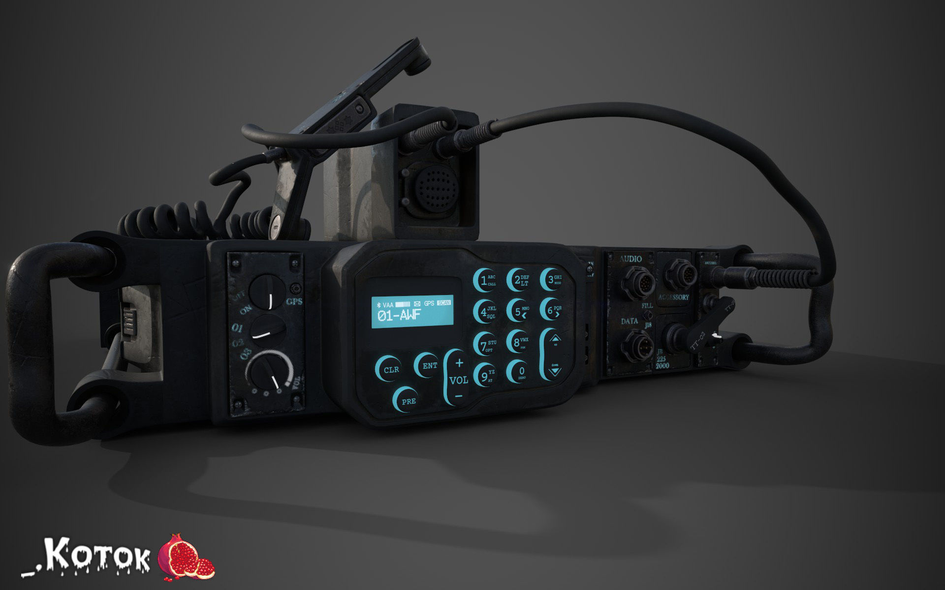 Military Radio Low-poly 3D model_2
