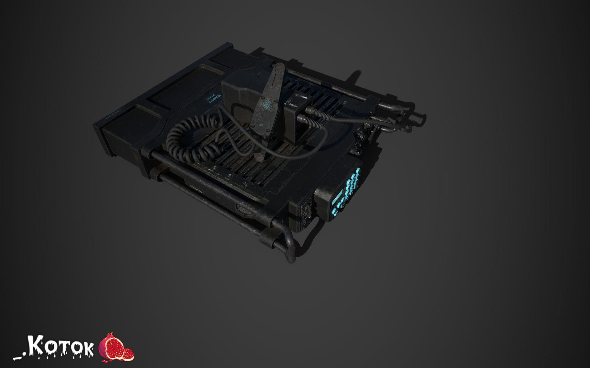 Military Radio Low-poly 3D model_7