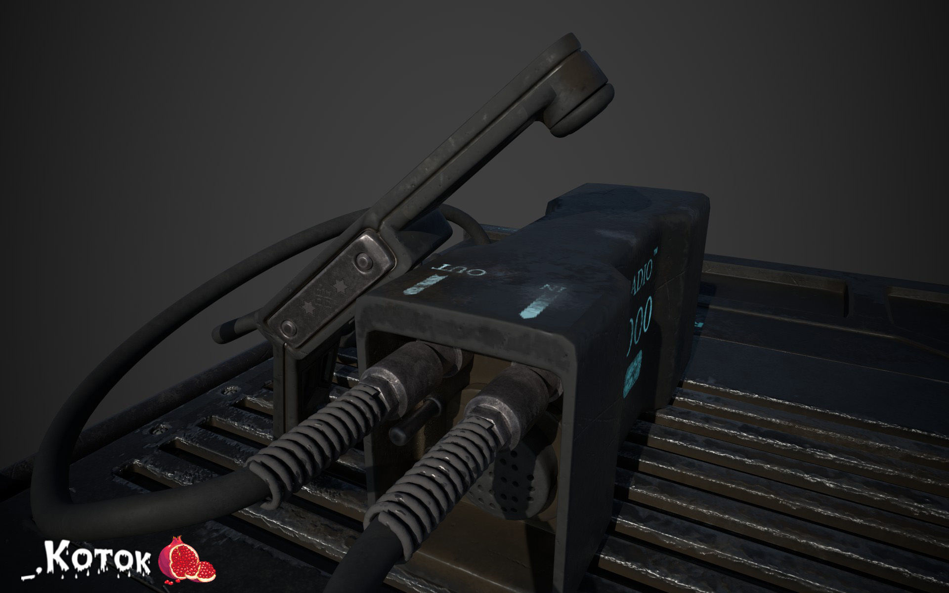 Military Radio Low-poly 3D model_16